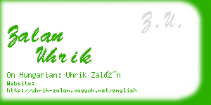 zalan uhrik business card